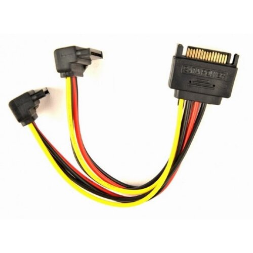 Gembird CC-SATAM2F-02 SATA power splitter cable with angled(90) output connectors, 0.15 m Cene