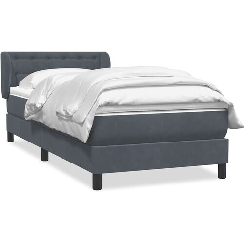 Box spring krevet s madracem tamnosivi 80 x 220 cm bar&amp;scaron;unasti Slike