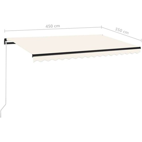  Tenda na ručno uvlačenje s LED svjetlima 450 x 350 cm krem Slike