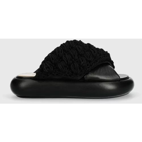 JW Anderson Natikače Crochet Twister za žene, boja: crna, s platformom, ANW42027A
