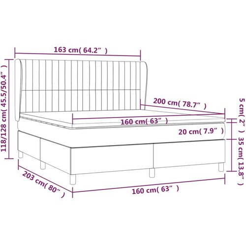  S oprugama i madracem plavi 160x200 cm od tkanine Slike