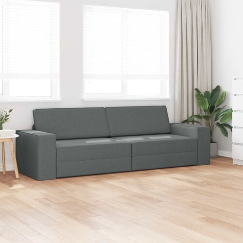  Krevet na razvlačenje Tamno siva 245 x 78 x 77 cm tkanina Slike