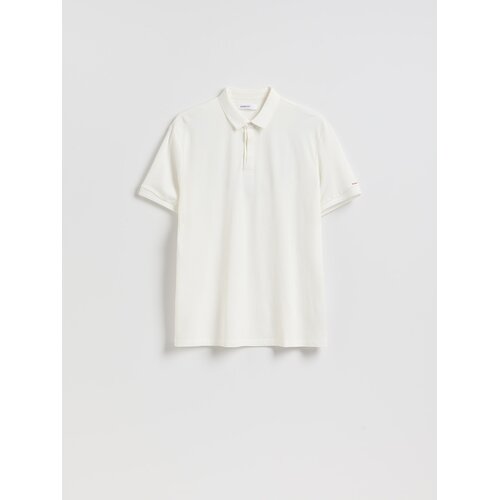 Reserved Regular polo majica s dodatkom svile - bijela Cijene
