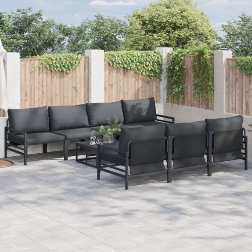 vidaXL Vrtna sedežna garnitura 8 pcs antracit siva 70 x 70.5 x 31.5 cm Cene