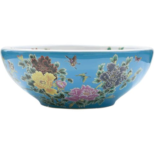 VidaXL Nadgradni umivaonik raznobojni okrugli &amp;Phi; 41 x 14 cm keramički Slike