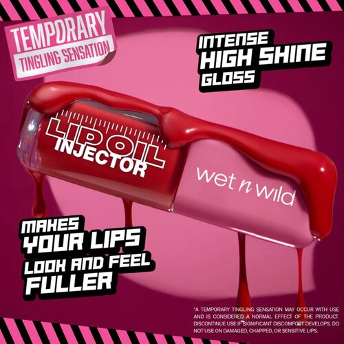 Wet&amp;#039;n wild Lip Oil Injector uljno sjajilo za usne za volumen nijansa Hottest Flame 7 ml Slike
