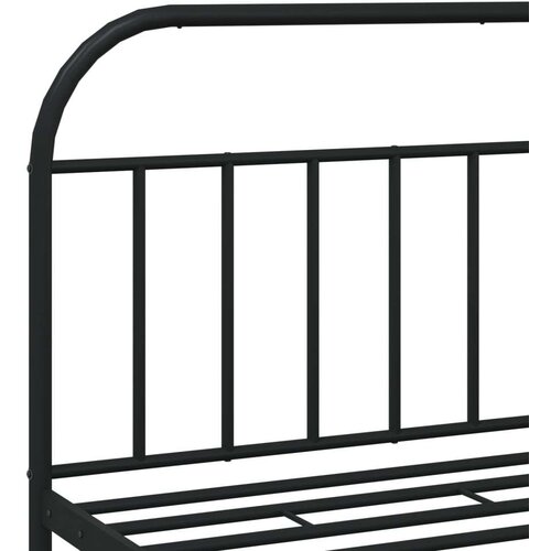 VidaXL Metalni okvir za krevet s uzglavljem crni 180x200 cm Slike