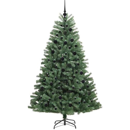 VidaXL Umjetno božićno drvce s nogom Zelena 210 cm PVC i metal Slike