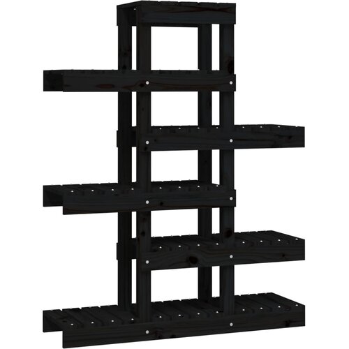  Stalak za biljke crna 85 x 25 x 109,5 cm od masivne borovine Slike