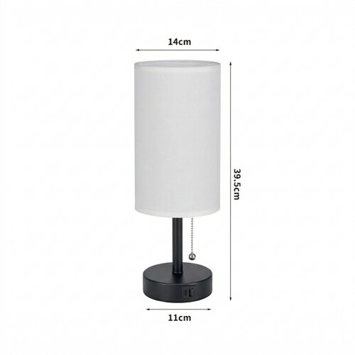  Brilagi - Stona lampa sa USB portom TABLON 1xE27/25W/230V crna/bela Slike