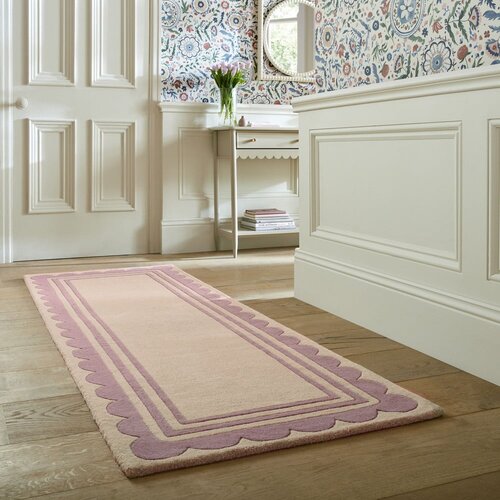 Flair Rugs Ljubičasta/u prirodnoj boji ručno rađena vunena staza 80x230 cm Lois Scallop &amp;ndash; Slike