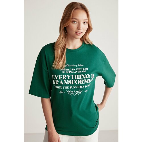 GRIMELANGE T-Shirt - Green - Oversize Slike