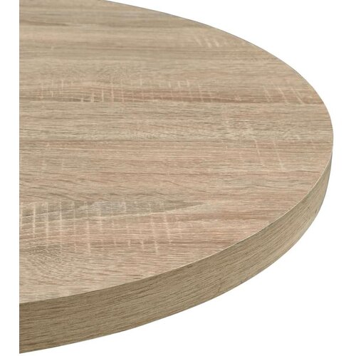 VidaXL okrugli stol za bistro od mdf-a i čelika 80x75 cm boja hrasta Slike