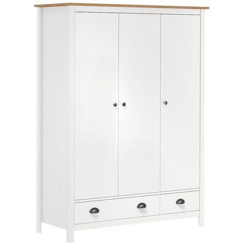 Furnova Garderobna omara s 3 vrati Hill bela 127x50x170 cm borovina, (21930267) Cene