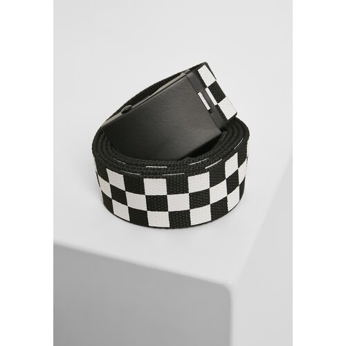 Urban Classics Accessoires Adjustable Checker Belt Black/White Cene