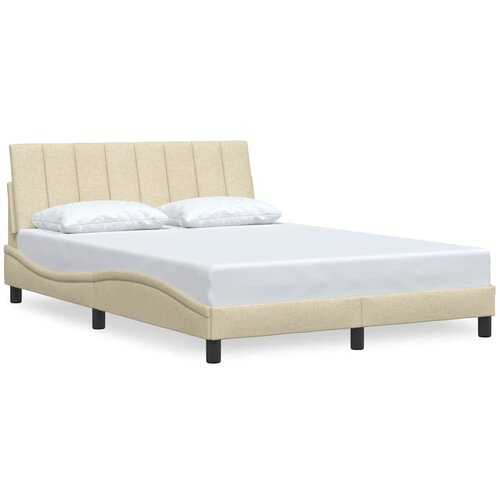 Maison Chic Posteljni okvir - Dvoposteljna postelja - Zakonska postelja brez vzmetnice krem 140x190 cm blago-J12174, (21765158) Cene