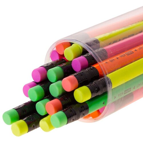  Fluorescentni jumbo olovke s grafitnom jezgrom | trokutaste | s gumicom | 24 kom Slike