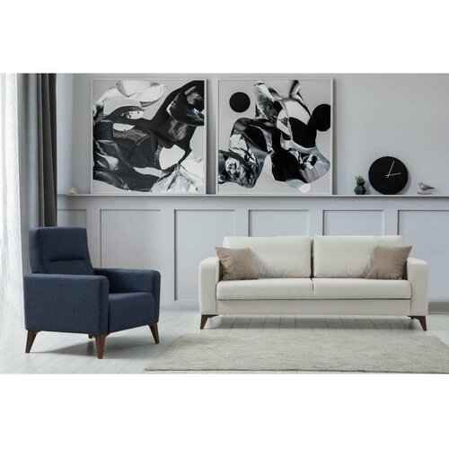 Atelier Del Sofa Garnitura, Kristal 3+1 - Beige, Anthracite Slike
