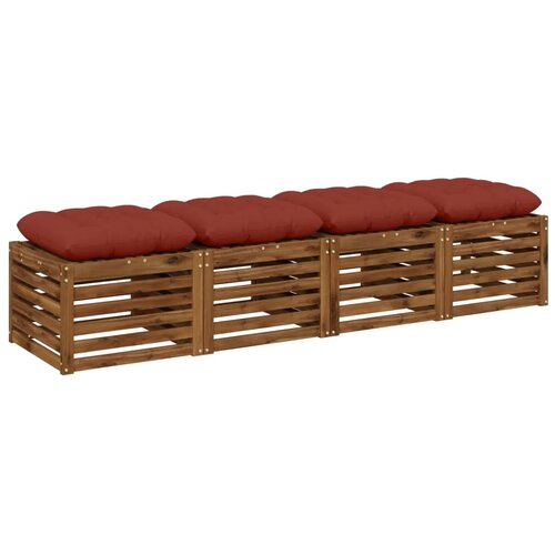  Jastučići za sjedenje VIANEN 4 kom. 100% poliester Crvena - Crvena 60 x 60 x 12 cm Slike