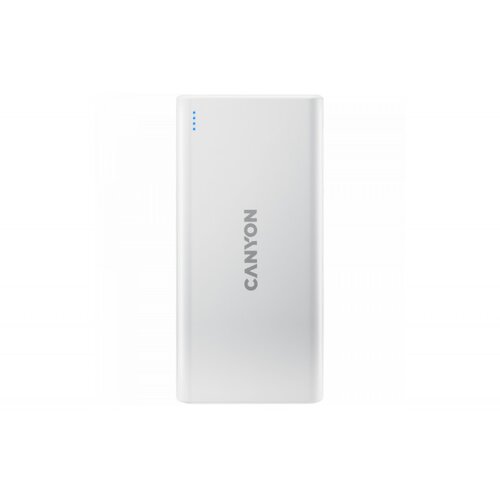 Canyon PB-106 Power bank 10000mAh Li-poly battery, Input 5V/2A, Output 5V/2.1A(Max), USB cable length 0.3m, 140*68*16mm, 0.24Kg, White Cene