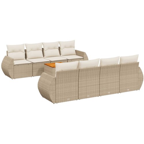  9-dijelni set vrtnih sofa s jastucima od poliratana Slike