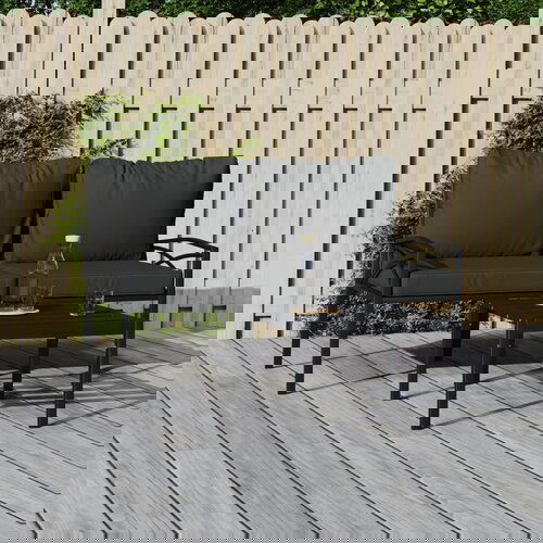 The Living Store Vrtni stoli s sivimi blazinami 2 kosa 62x75x79 cm jeklo - Vrtni Stol, (21427789) Slike