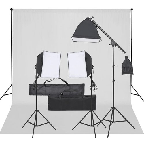 vidaXL komplet za foto studio z lučmi in ozadjem Cene