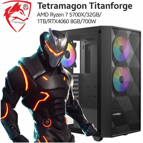 TETRAMAGON Racunar Titanforge AMD Ryzen 7 5700X/32GB/1TB/RTX4060 8GB/700W, Crni Cene