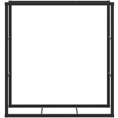 VidaXL Stalak za drva crni 110x30x116 cm čelik Slike