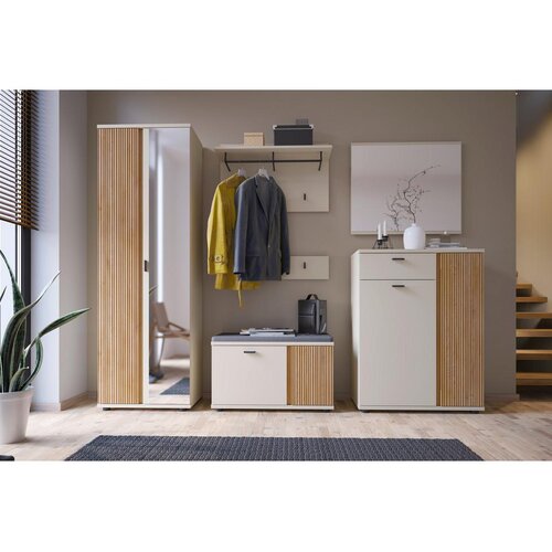 Modern Living Garderobna Klop Mosano, Barva Hrasta, Ka&amp;scaron;mir, Z Blazino Slike