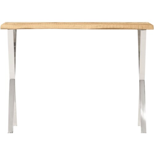 Maison Chic konzolna miza - miza ob steni z naravnim robom 105x33x76 cm trden mangov les, (21786555) Cene