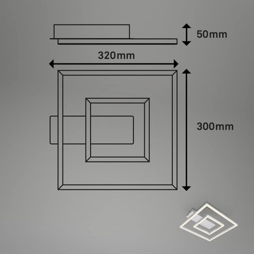 BRILONER LED stropna svetiljka FRAME LED/22W/230V 3000K 30x32 cm matni hrom Slike