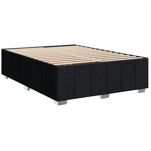  Krevet s oprugama i madracem crni 140 x 190 cm od tkanine Slike