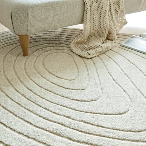 Flair Rugs Kremno bela volnena preproga 160x230 cm Puddle Wool &amp;ndash; Slike