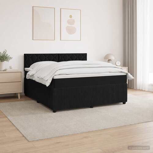  Boxspring krevet s madracem Crna 140 x 200 cm Baršun Cene
