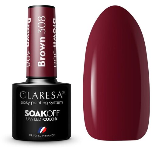 Claresa trajni lak za nokte uv/led Brown 308 5g Slike