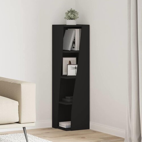  Kutni ormarić Crna 27,5x27x102cm Konstruirano drvo Cene