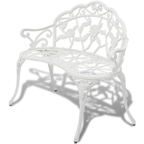  Klupa 100 cm lijevani aluminijum bijela Slike