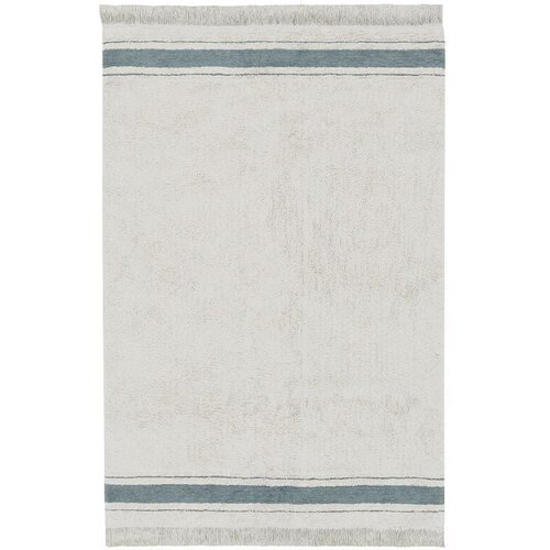 Lorena Canals Modra/kremno bela pralna ročno tkana bombažna preproga 90x130 cm Gastro Vintage Blue &amp;ndash; Slike