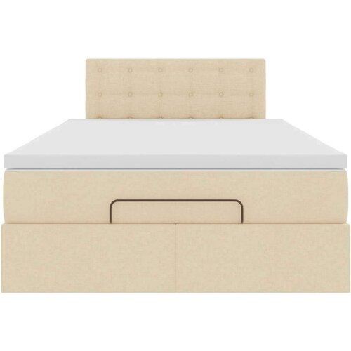 VidaXL otomanski okvir kreveta s madraca krem 120x190 cm od tkanine Slike
