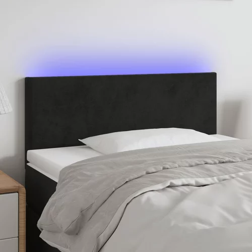 vidaXL LED posteljno vzglavje črno 80x5x78/88 cm žamet