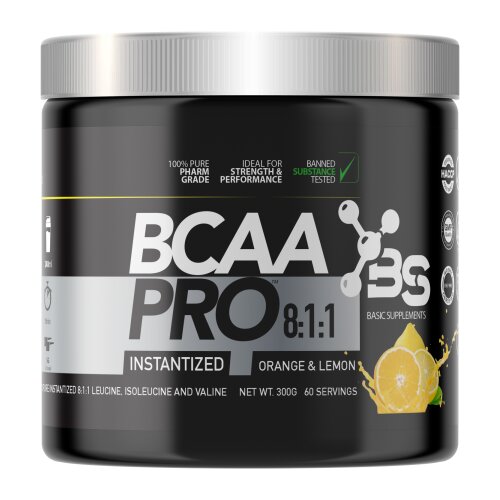 Basic Supplements Pro BCAA 8:1:1 Aminokiselina, Ukus Narandža i limun, 300g Cene