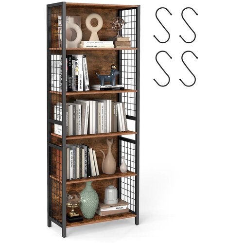 Songmics Knjižna omara 4 police 30x60x175,6 cm rjava, (5000250411) Slike