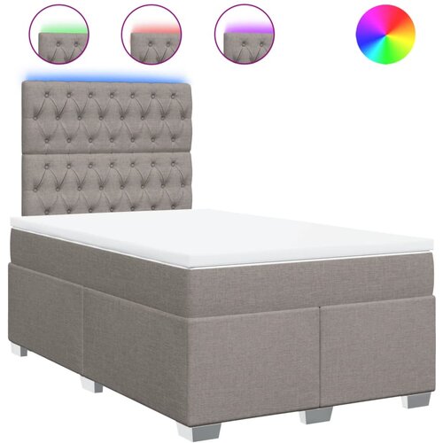 VidaXL Box spring postelja z vzmetnico taupe 120x200 cm blago, (21321146) Slike