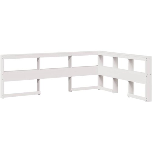 Maison Chic Knjižnica Vzglavna omarica - Nočna omarica - Posteljna omarica L-oblike bela 150 cm trdna borovina, (21709960) Cene