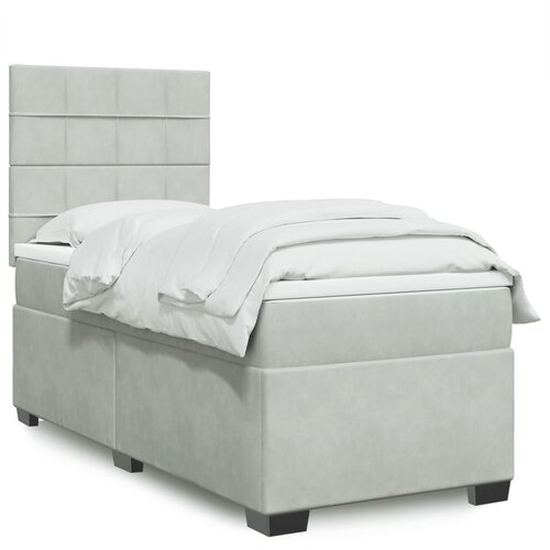 vidaXL Box spring krevet s madracem svjetlosivi 90x190 cm baršunasti Cijene