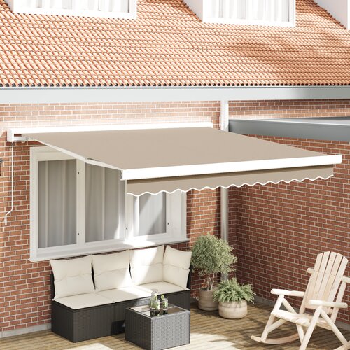 VidaXL Ročna Retraktibilna Tenda Bež 350x250 cm, Fabrika za Zamenjavo Tende za Okvir 3.5x2.5 m Bež Slike