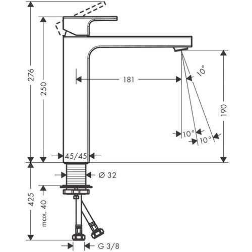 Hansgrohe 71591000 Vernis Shape 190 visoka armatura za umivalnik Cene