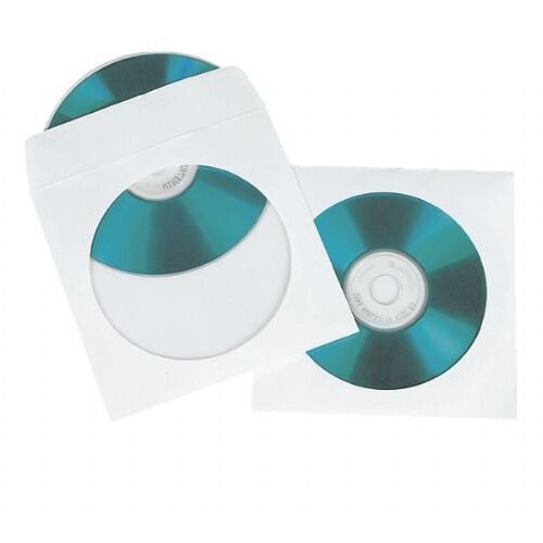 Mediarange etui za cd papirnat 1/100 bel z oknom Slike