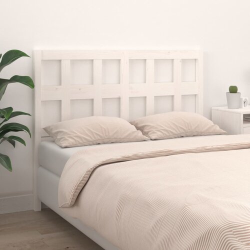 VidaXL Uzglavlje za krevet bijelo 125,5x4x100 cm od masivne borovine Slike
